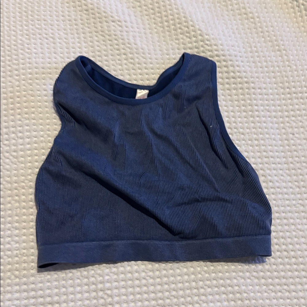 Xhilaration Blue Ribbed Tank Top